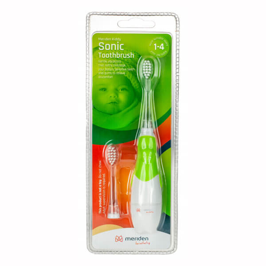 Meriden Kiddy, cepillo de dientes sónico para niños, verde, 0-4 años, 1 pieza