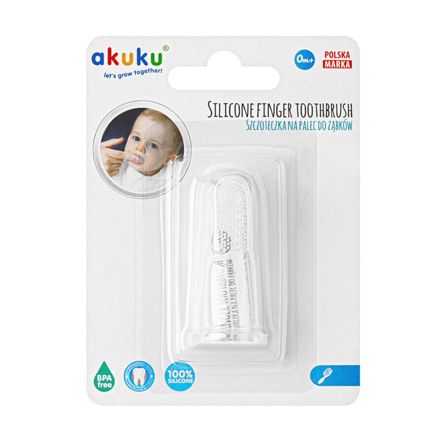 AKUKU Silicone Toothbrush for Teeth and Gum Massage A0393 From Birth 1pc