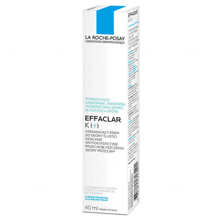 La Roche-Posay Effaclar K(+), crema renovadora para pieles grasas, 40 ml