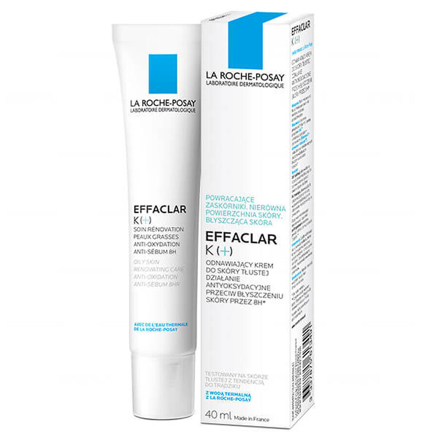 La Roche-Posay Effaclar K(+), crema renovadora para pieles grasas, 40 ml