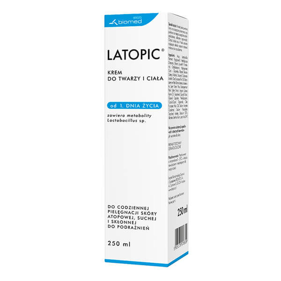 Latopic, gezichts- en lichaamscrème vanaf dag 1, 250 ml