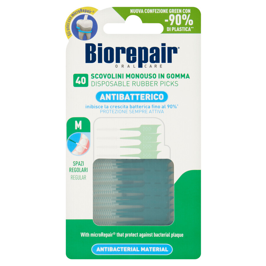 Biorepair, interdentale rubberen tandenstokers, standaard, 40 stuks