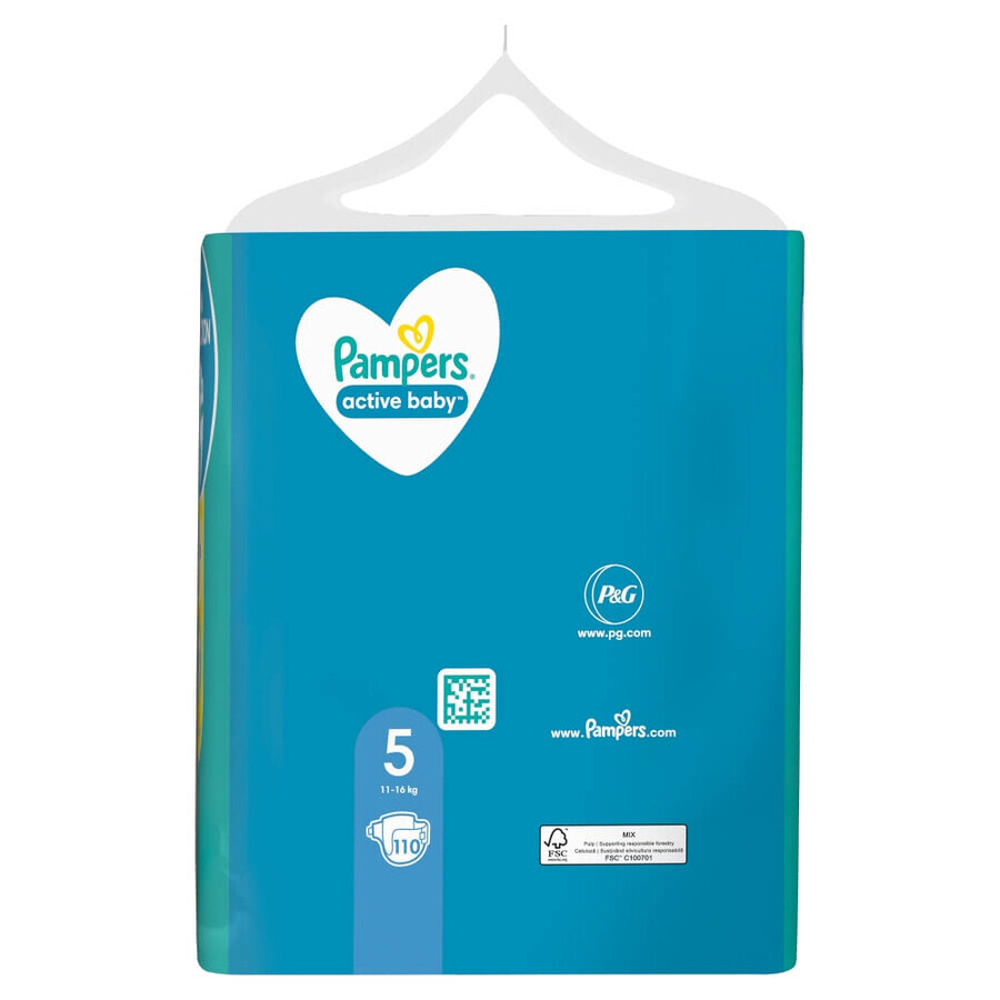 Pampers Active Baby, luiers, maat 5, 11-16 kg, 110 stuks