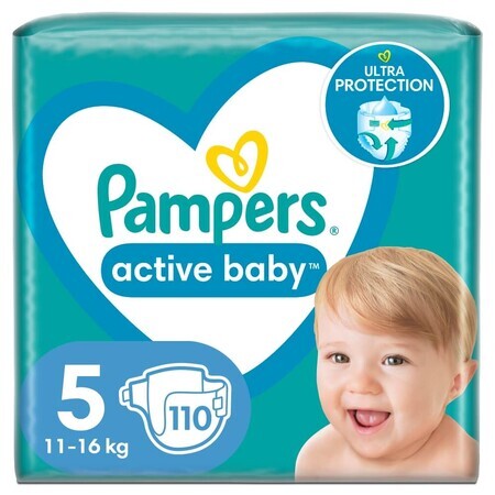 Pampers Active Baby, luiers, maat 5, 11-16 kg, 110 stuks