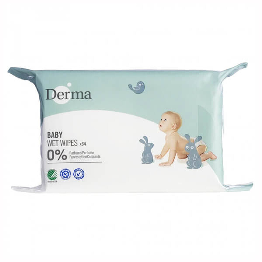 Derma Eco Baby, pomada calmante, 100 ml + crema de cuidado, 100 ml, + champú-jabón, 150 ml + toallitas húmedas, 64 unidades