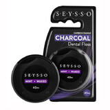 Seysso Carbon, activated carbon dental floss, waxed, mint, 40 m