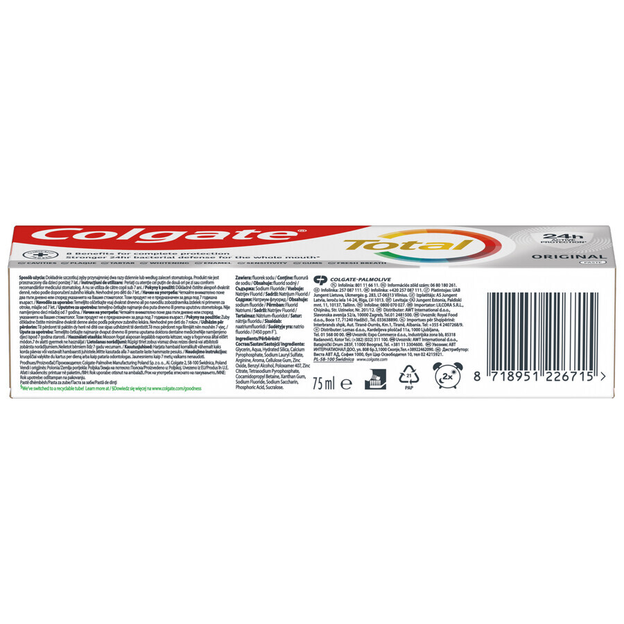 Colgate Total Original, tandpasta, 75 ml