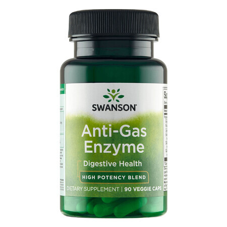 Swanson Anti-Gas-Enzyme, 90 cápsulas vegetales