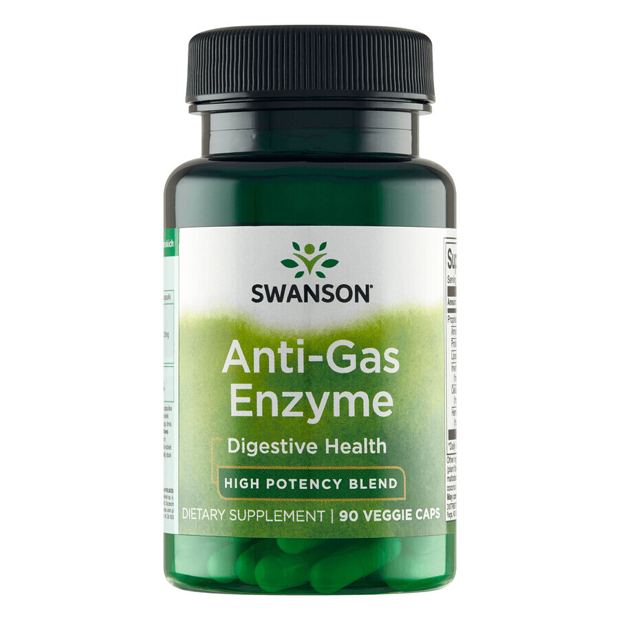 Swanson Anti-Gas-Enzyme, 90 cápsulas vegetales