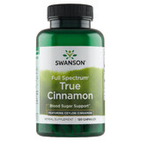 Swanson Full Spectrum True Cinnamon, Canela de Ceilán, 120 cápsulas