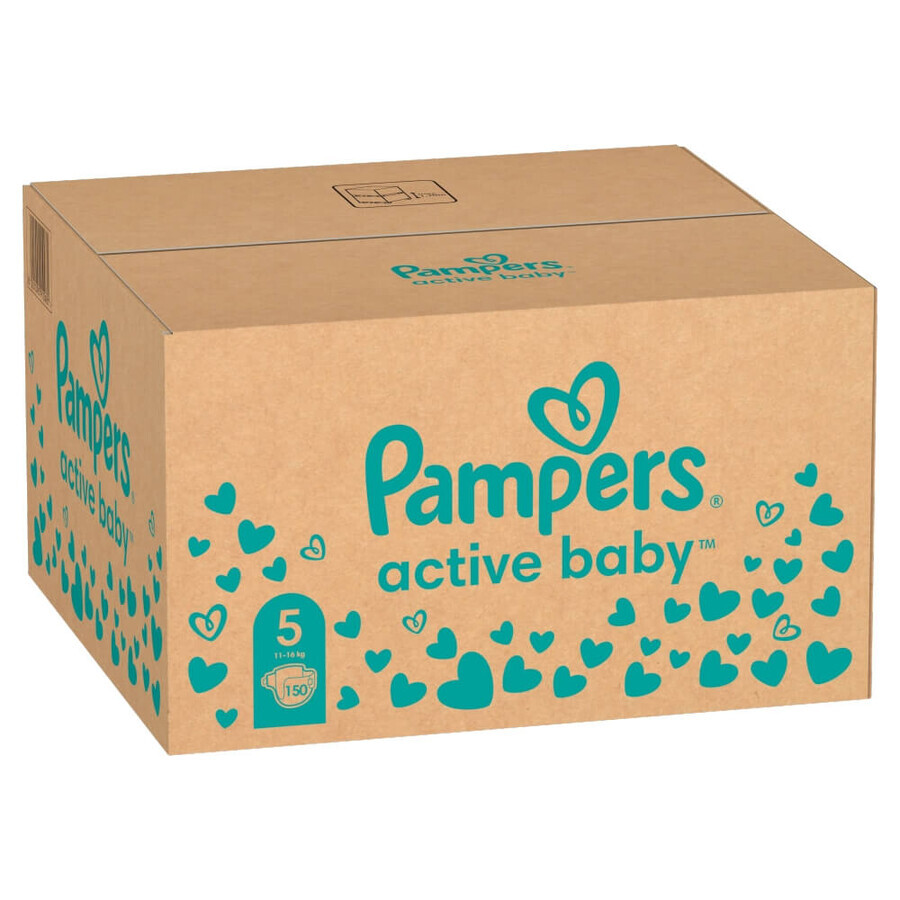 Pampers Active Baby, diapers, size 5, 11-16 kg, 150 pcs