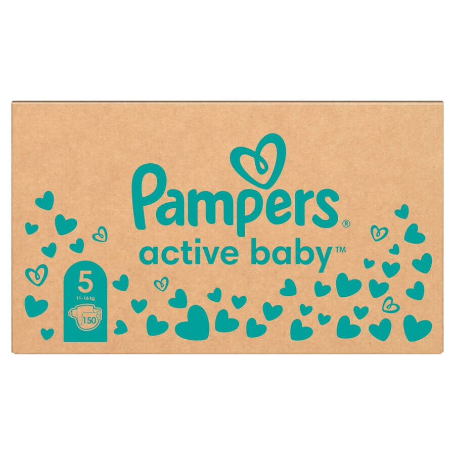 Pampers Active Baby, diapers, size 5, 11-16 kg, 150 pcs