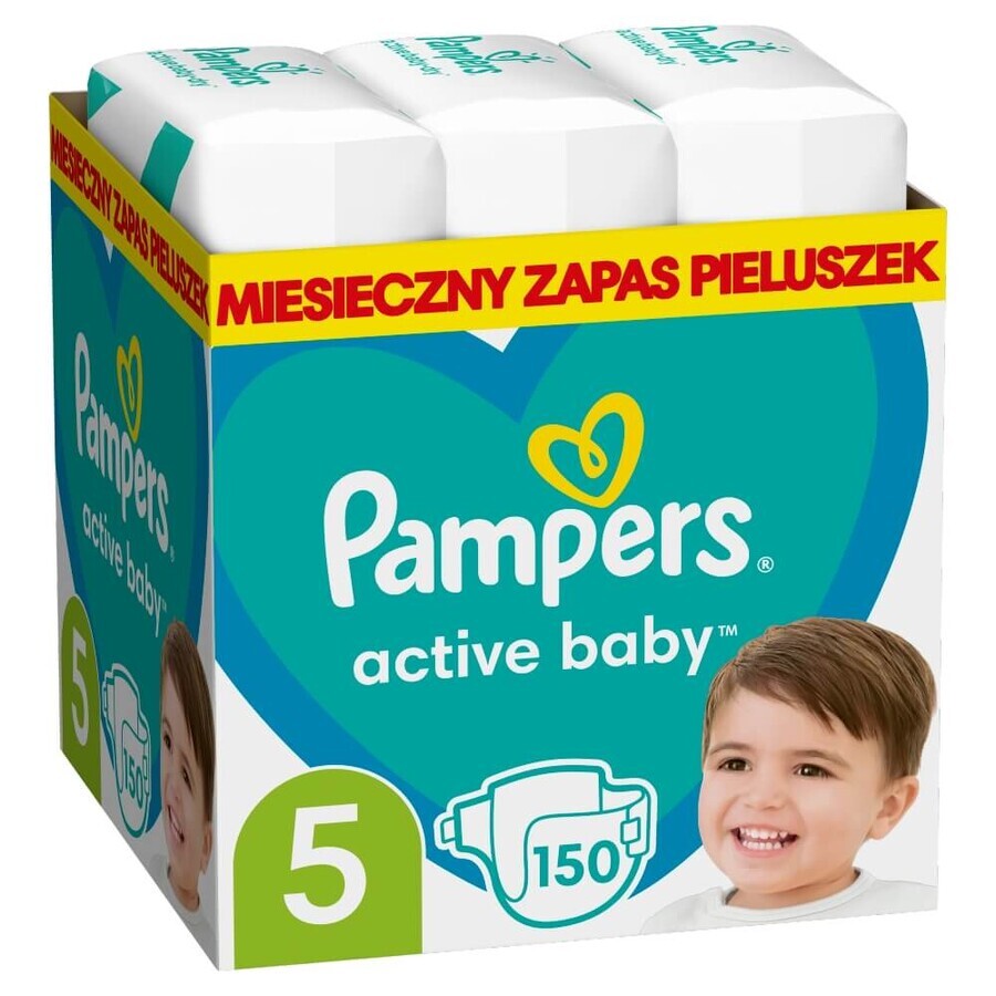 Pampers Active Baby, diapers, size 5, 11-16 kg, 150 pcs