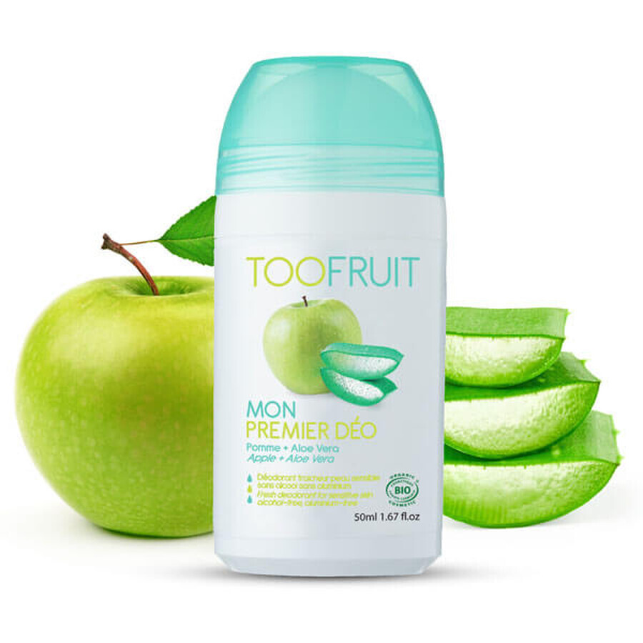 Toofruit, antibacteriële deodorant in een bal voor kinderen, appel en aloë vera, 50 ml