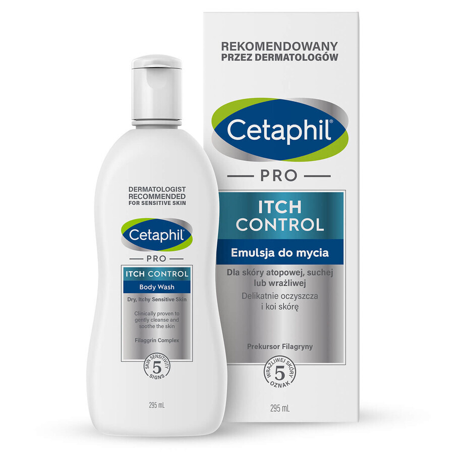 Cetaphil Pro Jeuk Controle, reinigingsemulsie, voor baby's, kinderen en volwassenen, 295 ml