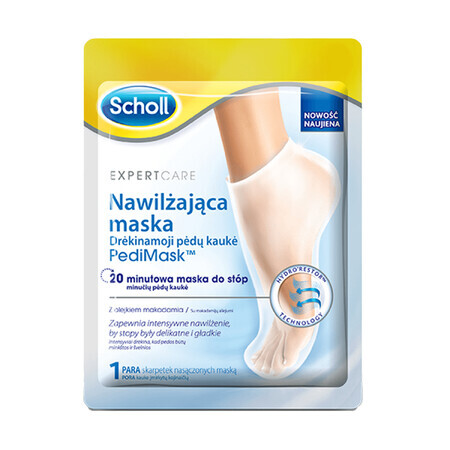 Scholl PediMask, hydraterend voetmasker met macadamia-olie, 1 paar