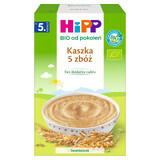 HiPP Porridge 5 céréales Bio, sans produits laitiers, sans sucres ajoutés, après 5 mois, 200 g