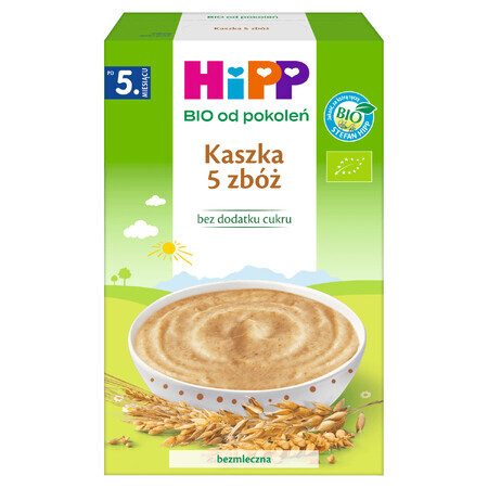 HiPP Porridge 5 céréales Bio, sans produits laitiers, sans sucres ajoutés, après 5 mois, 200 g