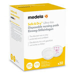 Medela Disposable Breast Pads Super Thin Safe &amp; Dry, 30 pieces