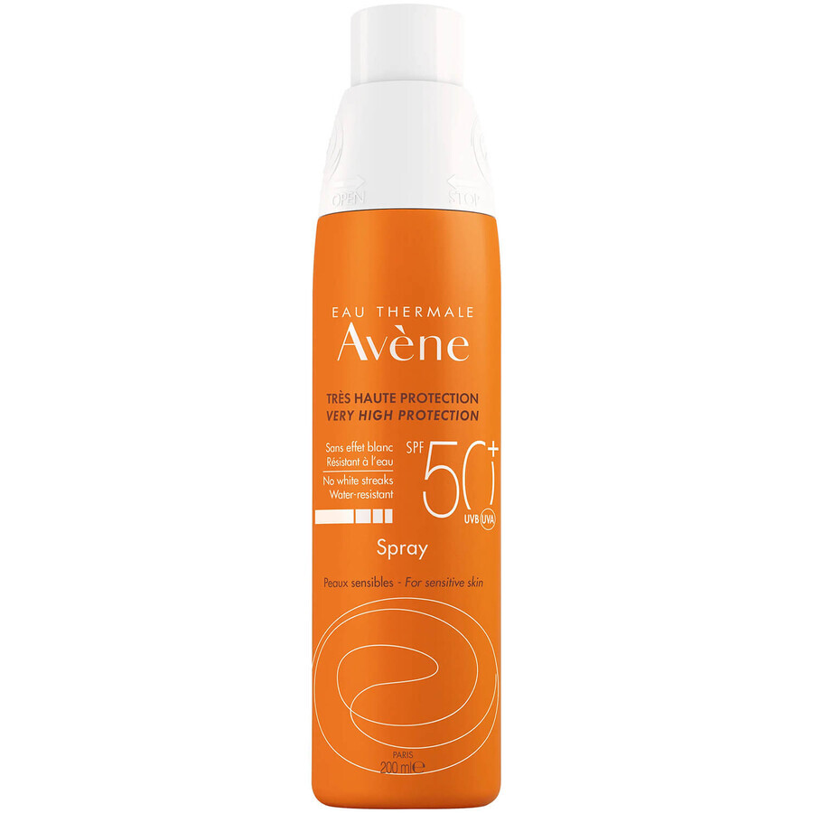 Avene Sun, spray protector corporal, pieles sensibles, SPF 50+, 200 ml