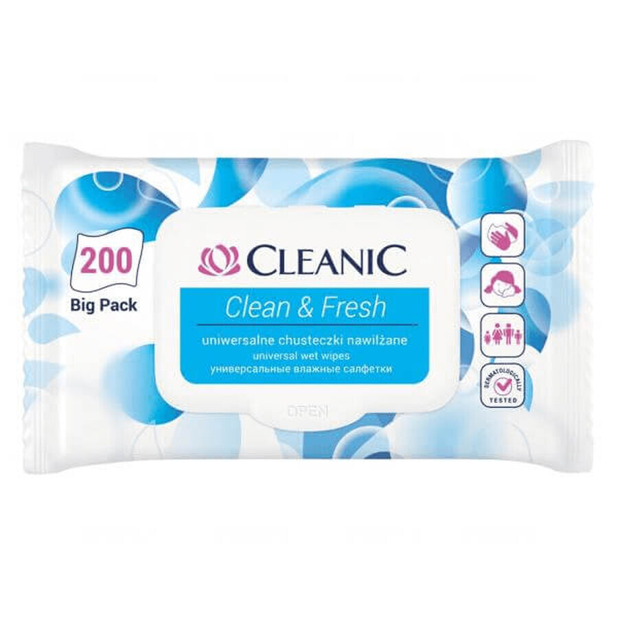 Cleanic Clean&amp;Fresh, universele vochtige doekjes, 200 stuks