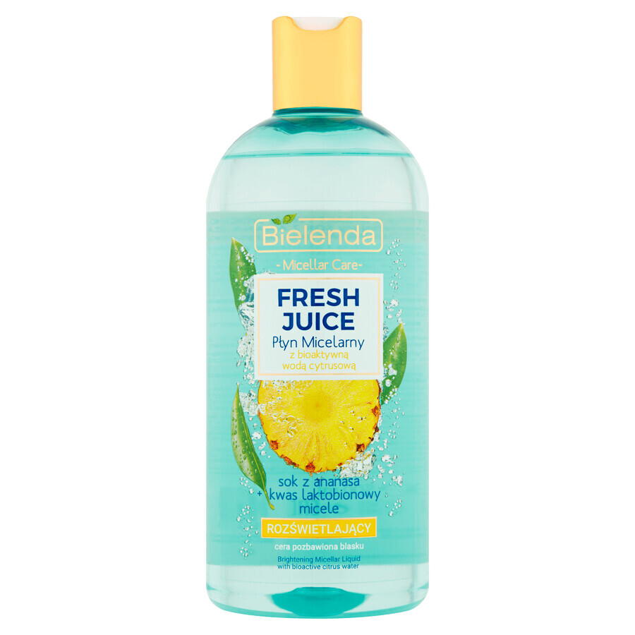 Bielenda Fresh Juice, fluido micelar iluminador, piña, 500 ml