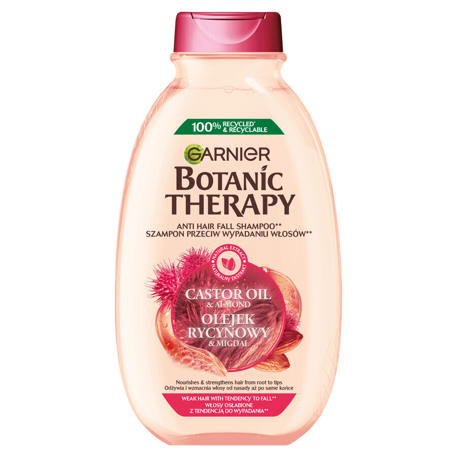 Garnier Botanic Therapy, champú fortalecedor del cabello, aceite de ricino y almendras, 400 ml