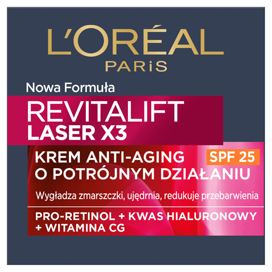 L'Oreal Revitalift Laser X3, Anti-Aging Day Cream 40+, SPF 20, 50 ml