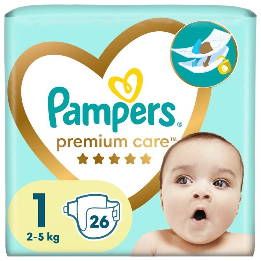 Pampers Premium Care, diapers size 1, 2-5 kg, 26 pcs