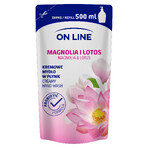 On Line, sapone liquido in crema, Magnolia e Loto, scorta, 500 ml