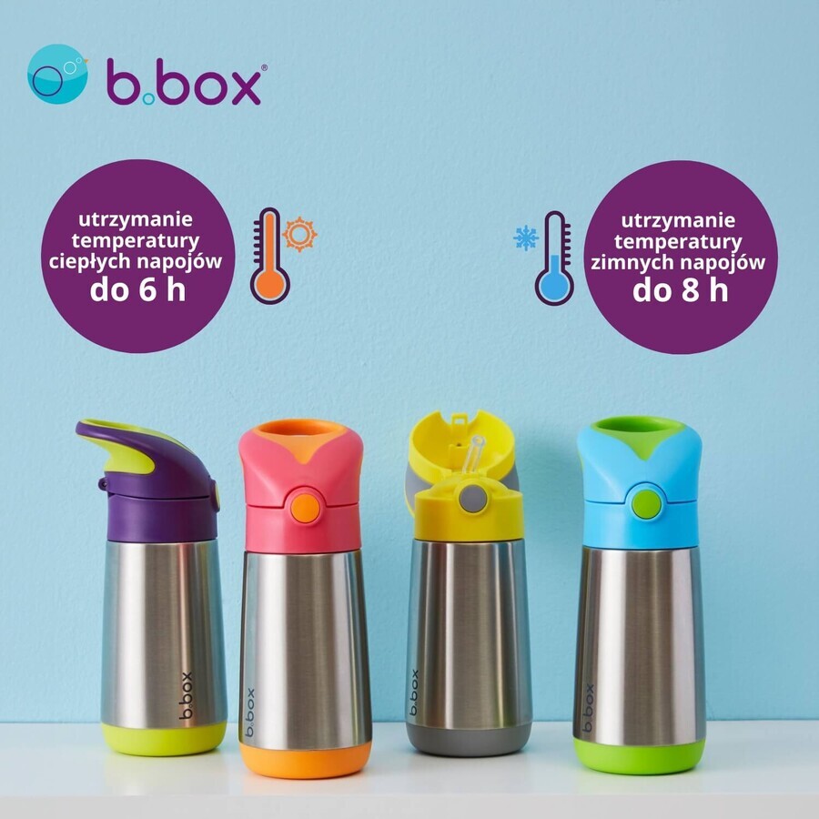 B.Box, Thermoflasche mit Strohhalm, Babyflasche, Ocean Breeze, ab 12 Monaten, 350 ml