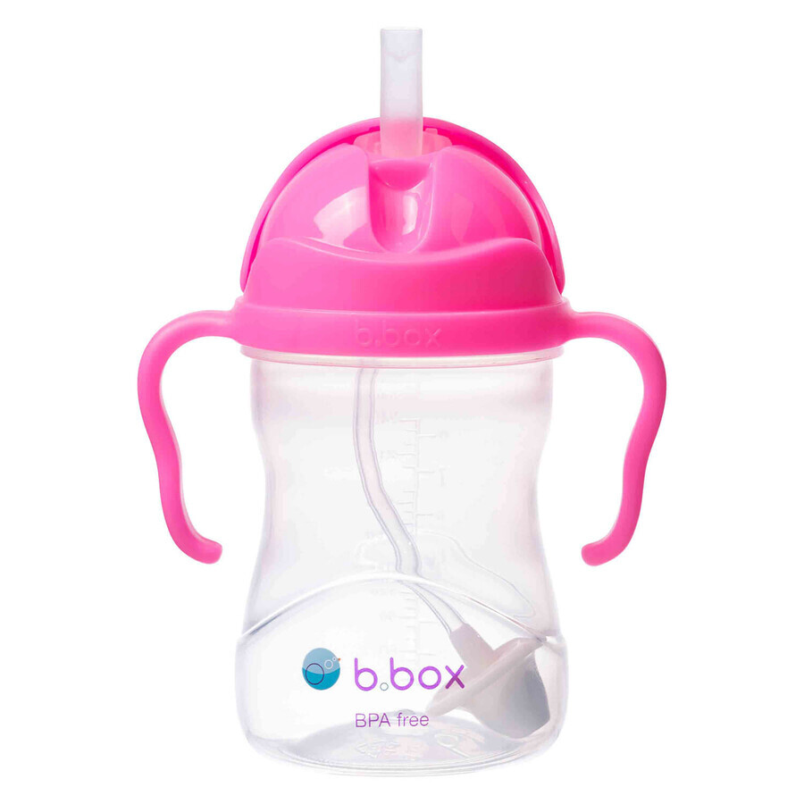 B.Box, bottiglia con cannuccia, melograno rosa, da 6 mesi, 240 ml