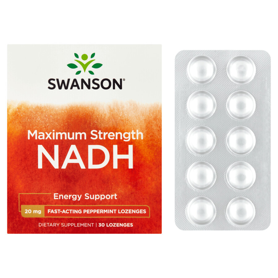 Swanson Maxiumum Strength NADH, muntsmaak, 30 zuigtabletten