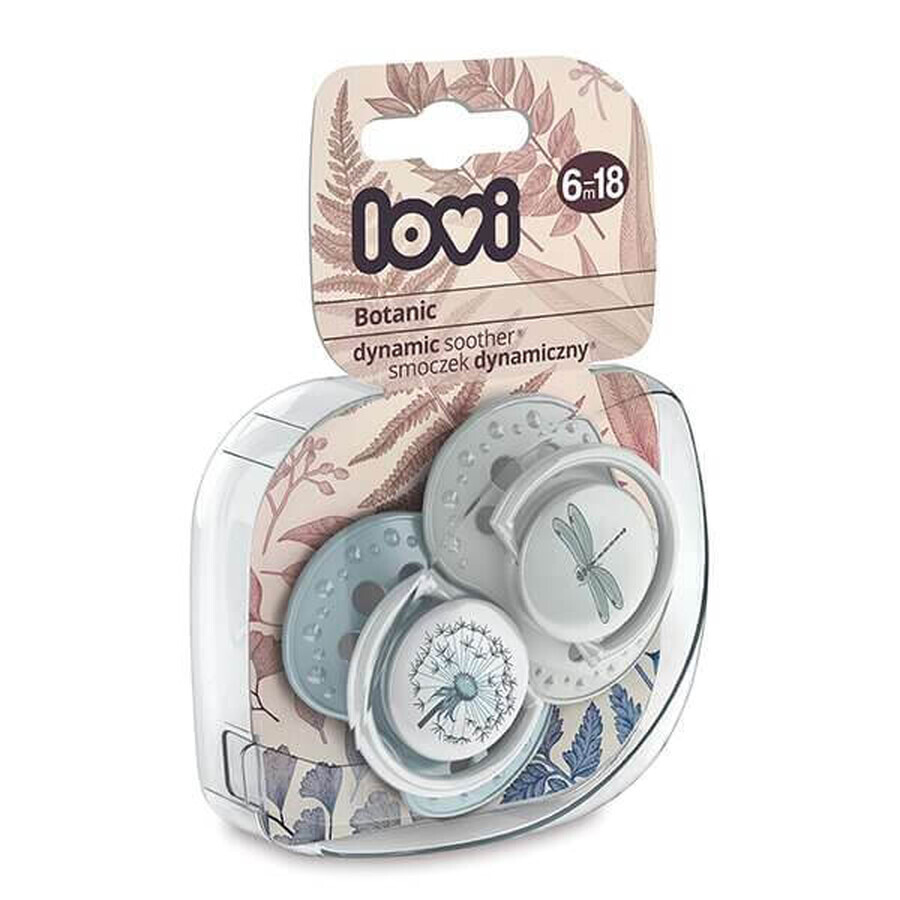 Lovi, dynamic pacifier, Botanic, boy, from 6-18 months, 2 pieces