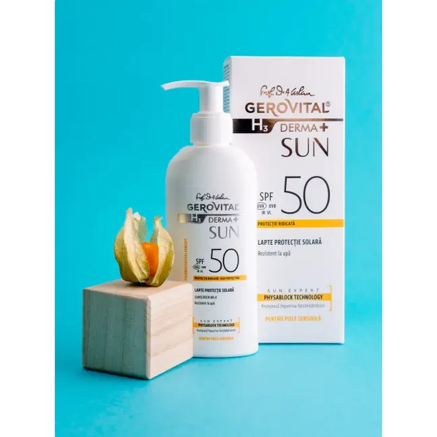Gerovital H3 Derma+ Sun Sun Protection Milk with SPF 50, 150 ml, Farmec
