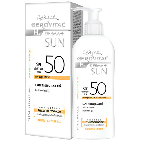 Gerovital H3 Derma+ Zonnemelk met SPF 50, 150 ml, Farmec