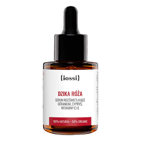 Iossi Wilde Roos, verhelderend serum, geranium, cipres, vitamine C en E, 30 ml