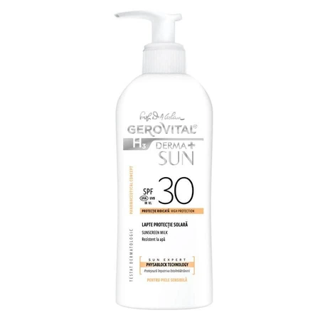 Gerovital H3 Derma+ Sun Leche protectora solar SPF30, 150 ml
