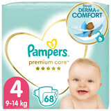 Pampers Premium Care, luiers, maat 4, 9-14kg, 68 stuks