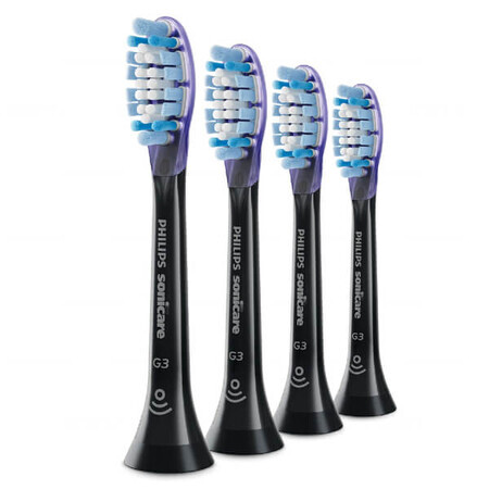 Philips, punte di ricambio per lo spazzolino sonico Sonicare G3 Premium Gum Care, HX9054/33, nero, 4 pezzi