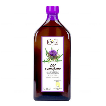 OlVita Koudgeperste distelolie, ongezuiverd, 500 ml