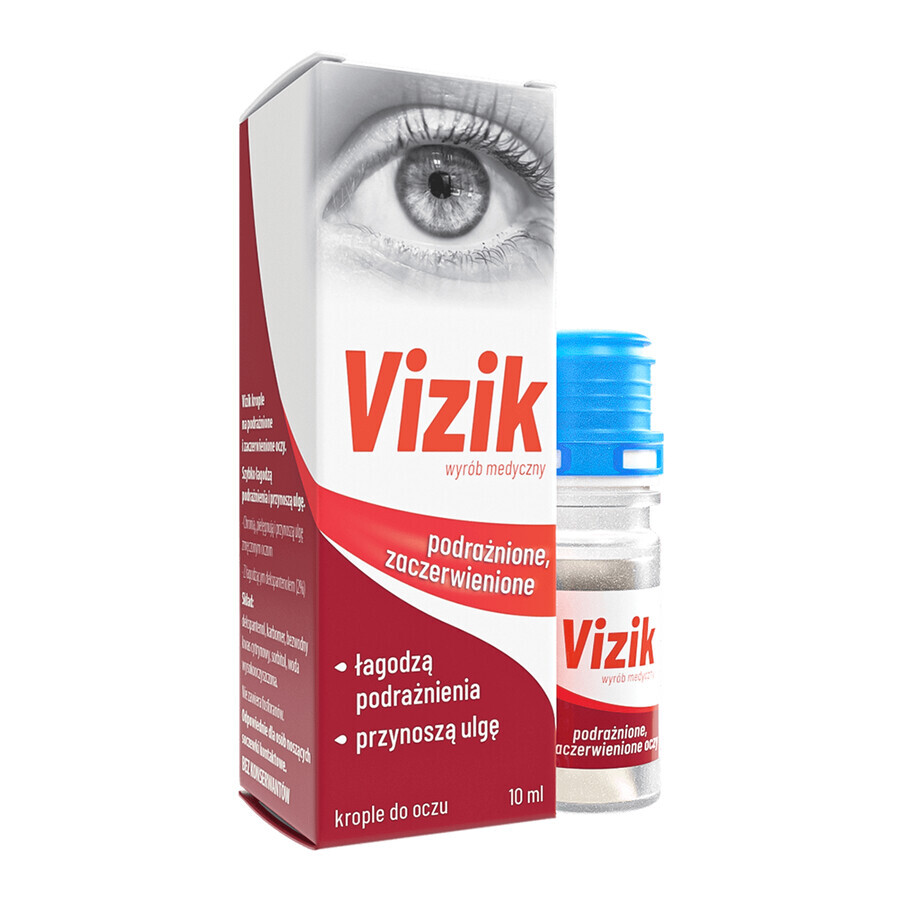 Vizik geïrriteerde en rode ogen, oogdruppels, 10 ml