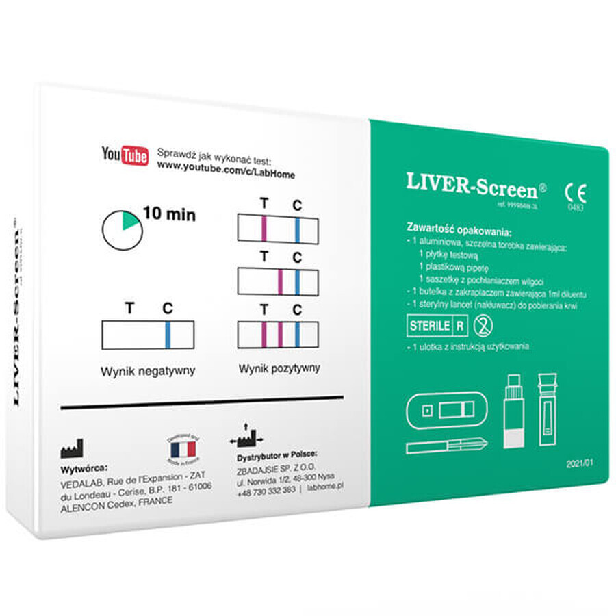 Liver-Screen-Test, ein Test zur Beurteilung des physiologischen Zustands der Leber, 1 Stück