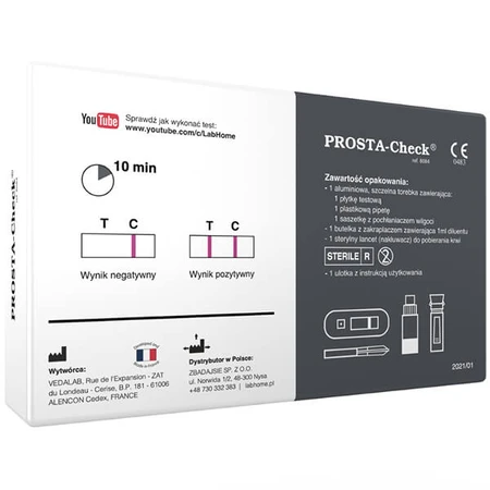 LabHome Prosta-Check, blood test for elevated PSA levels, prostate diagnosis, 1 pc