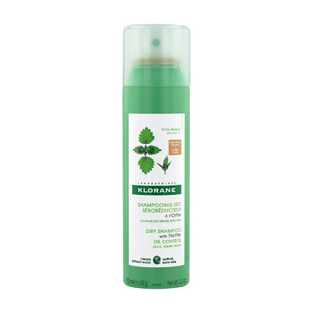 Klorane, Trockenshampoo mit Brennnessel für dunkles und fettiges Haar, 150 ml