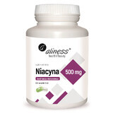 Aliness Niacin 500 mg, nicotinic acid amide, 100 vegetable capsules