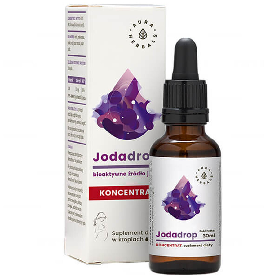 Aura Herbals Jodadrop, yodo 150 µg, concentrado, gotas, 30 ml