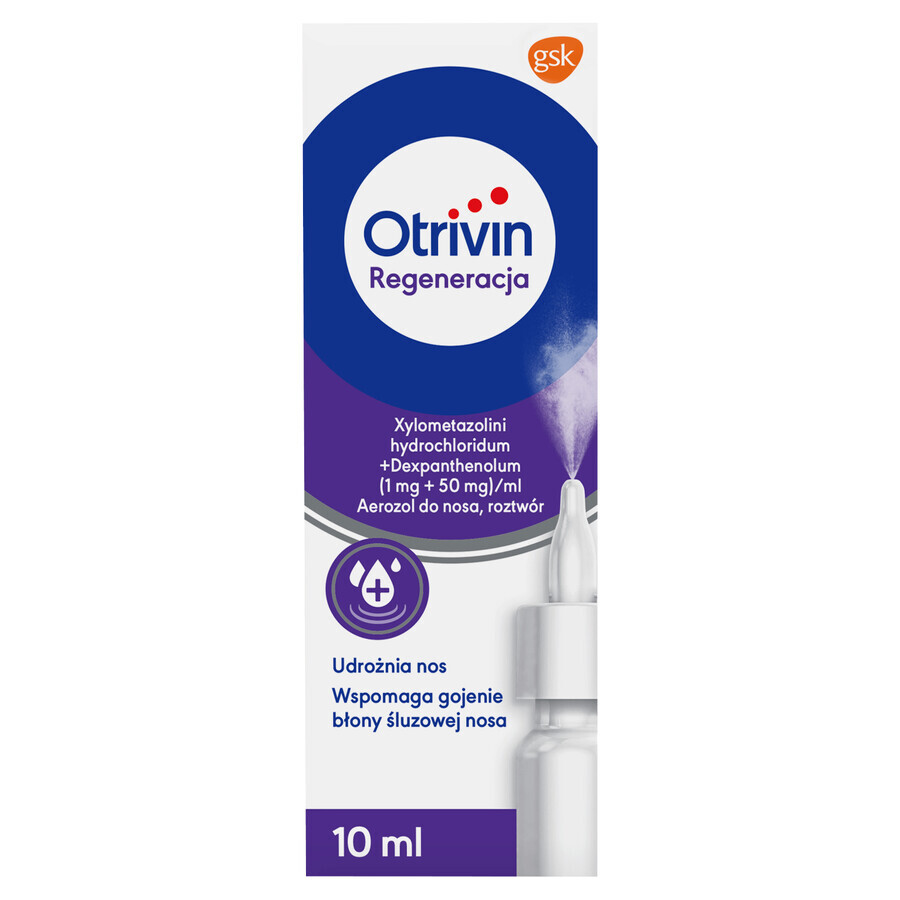 Otrivin Regeneration (1 mg + 50 mg)/ ml, spray nasal, solution, 10 ml