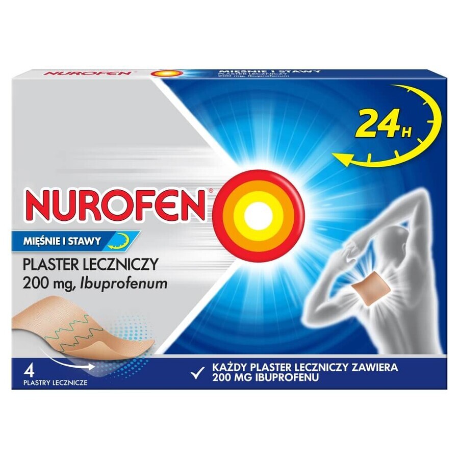 Nurofen Músculos y Articulaciones 200 mg, parche medicado, 4 piezas