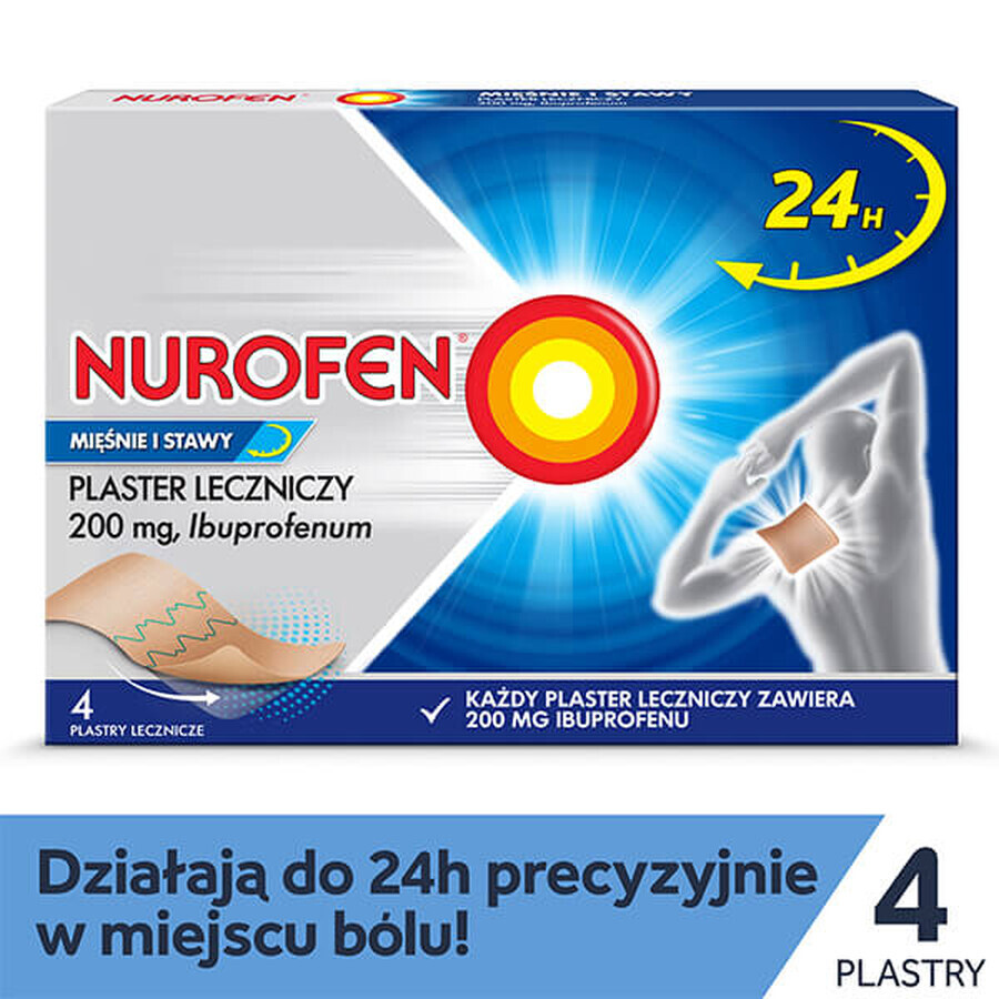 Nurofen Músculos y Articulaciones 200 mg, parche medicado, 4 piezas